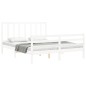Giroletto con Testiera Bianco 5FT King Size in Legno Massello Giroletto con Testiera Bianco 5FT King Size in Legno Massello