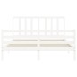 Giroletto con Testiera Bianco 5FT King Size in Legno Massello Giroletto con Testiera Bianco 5FT King Size in Legno Massello