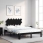 Giroletto con Testiera Nero 4FT Small Double in Legno Massello Giroletto con Testiera Nero 4FT Small Double in Legno Massello