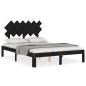 Giroletto con Testiera Nero 4FT Small Double in Legno Massello Giroletto con Testiera Nero 4FT Small Double in Legno Massello