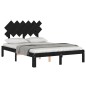 Giroletto con Testiera Nero 4FT Small Double in Legno Massello Giroletto con Testiera Nero 4FT Small Double in Legno Massello