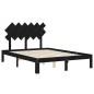Giroletto con Testiera Nero 4FT Small Double in Legno Massello Giroletto con Testiera Nero 4FT Small Double in Legno Massello