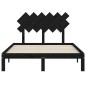 Giroletto con Testiera Nero 4FT Small Double in Legno Massello Giroletto con Testiera Nero 4FT Small Double in Legno Massello