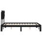 Giroletto con Testiera Nero 4FT Small Double in Legno Massello Giroletto con Testiera Nero 4FT Small Double in Legno Massello