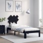 Giroletto con Testiera Nero 2FT6 Small Single in Legno Massello