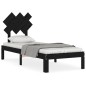 Giroletto con Testiera Nero 2FT6 Small Single in Legno Massello