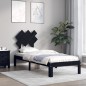 Giroletto con Testiera Nero 2FT6 Small Single in Legno Massello