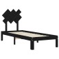 Giroletto con Testiera Nero 2FT6 Small Single in Legno Massello