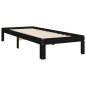 Giroletto con Testiera Nero 2FT6 Small Single in Legno Massello