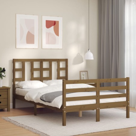 Giroletto con Testiera Miele 120x200 cm in Legno Massello