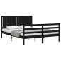 Giroletto con Testiera Nero 5FT King Size in Legno Massello Giroletto con Testiera Nero 5FT King Size in Legno Massello