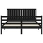Giroletto con Testiera Nero 5FT King Size in Legno Massello Giroletto con Testiera Nero 5FT King Size in Legno Massello