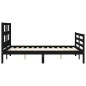 Giroletto con Testiera Nero 140x190 cm in Legno Massello Giroletto con Testiera Nero 140x190 cm in Legno Massello