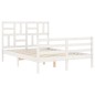 Giroletto con Testiera Bianco 140x200 cm in Legno Massello Giroletto con Testiera Bianco 140x200 cm in Legno Massello