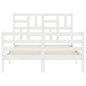 Giroletto con Testiera Bianco 140x200 cm in Legno Massello Giroletto con Testiera Bianco 140x200 cm in Legno Massello