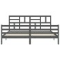 Giroletto con Testiera Grigio 200x200 cm in Legno Massello Giroletto con Testiera Grigio 200x200 cm in Legno Massello