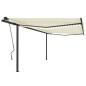 Tenda da Sole Retrattile Manuale con LED 4x3,5 m Crema