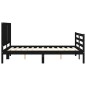Giroletto con Testiera Nero 140x190 cm in Legno Massello Giroletto con Testiera Nero 140x190 cm in Legno Massello
