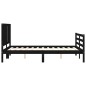Giroletto con Testiera Nero 4FT Small Double in Legno Massello Giroletto con Testiera Nero 4FT Small Double in Legno Massello