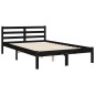 Giroletto con Testiera Nero 4FT Small Double in Legno Massello Giroletto con Testiera Nero 4FT Small Double in Legno Massello