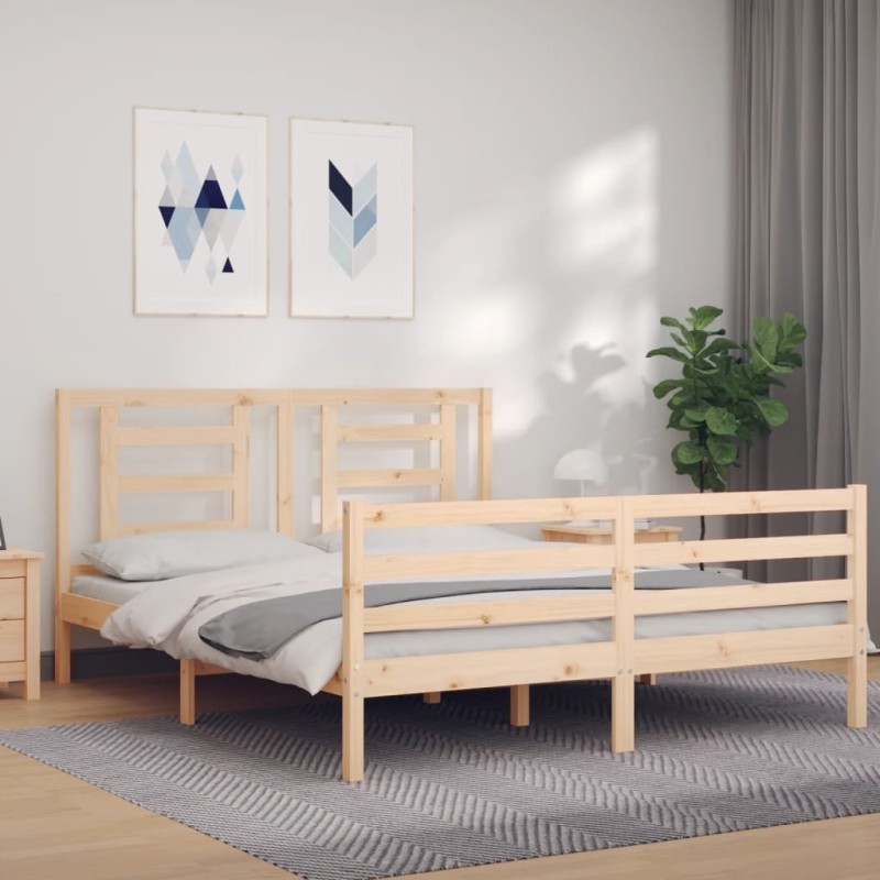 Giroletto con Testiera 5FT King Size in Legno Massello Giroletto con Testiera 5FT King Size in Legno Massello