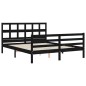 Giroletto con Testiera Nero 5FT King Size in Legno Massello