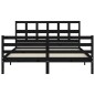 Giroletto con Testiera Nero 5FT King Size in Legno Massello