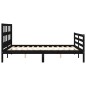 Giroletto con Testiera Nero 5FT King Size in Legno Massello