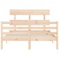 vidaXL Giroletto con Testiera 140x200 cm in Legno Massello