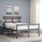 Giroletto con Testiera Grigio 4FT6 Double in Legno Massello Giroletto con Testiera Grigio 4FT6 Double in Legno Massello