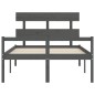 Giroletto con Testiera Grigio 4FT6 Double in Legno Massello Giroletto con Testiera Grigio 4FT6 Double in Legno Massello