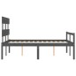 Giroletto con Testiera Grigio 4FT6 Double in Legno Massello Giroletto con Testiera Grigio 4FT6 Double in Legno Massello