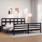 Giroletto con Testiera Nero 6FT Super King in Legno Massello Giroletto con Testiera Nero 6FT Super King in Legno Massello