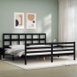 Giroletto con Testiera Nero 6FT Super King in Legno Massello Giroletto con Testiera Nero 6FT Super King in Legno Massello