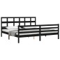 Giroletto con Testiera Nero 6FT Super King in Legno Massello Giroletto con Testiera Nero 6FT Super King in Legno Massello