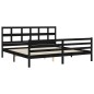 Giroletto con Testiera Nero 6FT Super King in Legno Massello Giroletto con Testiera Nero 6FT Super King in Legno Massello