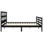 Giroletto con Testiera Nero 6FT Super King in Legno Massello Giroletto con Testiera Nero 6FT Super King in Legno Massello