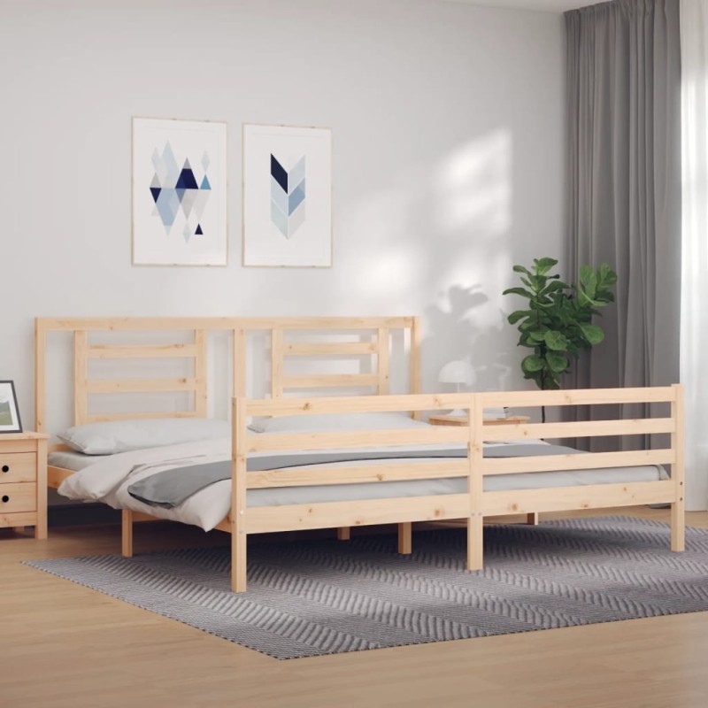 Giroletto con Testiera 6FT Super King in Legno Massello Giroletto con Testiera 6FT Super King in Legno Massello