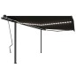 vidaXL Tenda da Sole Retrattile Manuale con LED 4x3,5 m Antracite vidaXL Tenda da Sole Retrattile Manuale con LED 4x3,5 m Antracite