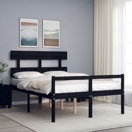 Giroletto con Testiera Nero 4FT6 Double in Legno Massello