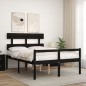Giroletto con Testiera Nero 4FT6 Double in Legno Massello