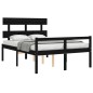Giroletto con Testiera Nero 4FT6 Double in Legno Massello