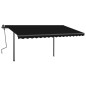vidaXL Tenda da Sole Retrattile Manuale con LED 4x3,5 m Antracite vidaXL Tenda da Sole Retrattile Manuale con LED 4x3,5 m Antracite