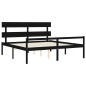 Giroletto con Testiera Nero 6FT Super King in Legno Massello Giroletto con Testiera Nero 6FT Super King in Legno Massello