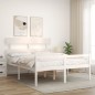 Giroletto con Testiera Bianco 160x200 cm Legno Massello Giroletto con Testiera Bianco 160x200 cm Legno Massello