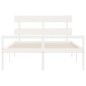 Giroletto con Testiera Bianco 160x200 cm Legno Massello Giroletto con Testiera Bianco 160x200 cm Legno Massello