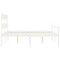 Giroletto con Testiera Bianco 160x200 cm Legno Massello Giroletto con Testiera Bianco 160x200 cm Legno Massello