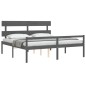 Giroletto con Testiera Grigio 6FT Super King in Legno Massello