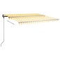 Tenda Retrattile Automatica con Pali 4x3,5 m Gialla e Bianca Tenda Retrattile Automatica con Pali 4x3,5 m Gialla e Bianca