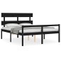 Giroletto con Testiera Nero 5FT King in Legno Massello Giroletto con Testiera Nero 5FT King in Legno Massello